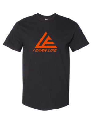 Men's Black and Orange T-Shirt
