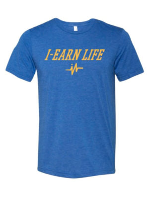 Men's Short Sleeve Blue and Gold T-Shirt