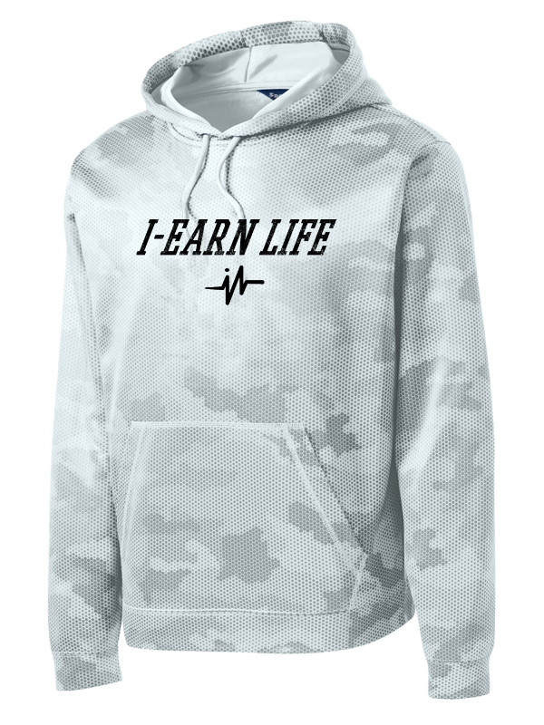 I-Earn Life White and Black Men's Pullover Hoodie